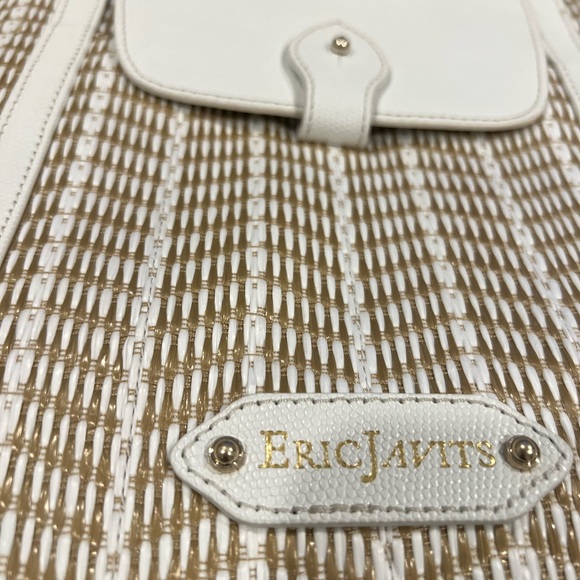 Eric Javits White and Brown Woven Tote - Picture 4 of 13